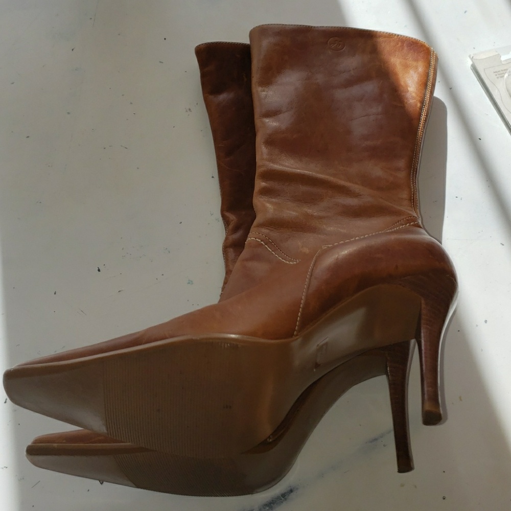 Bronx cognac high heel boots size 7.5
